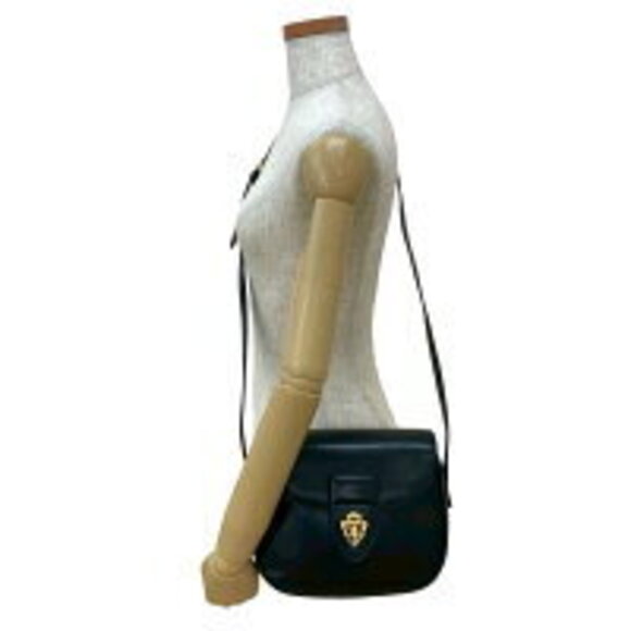 Gucci bag logo calfskin leather Black Shoulder Bag pouch - Picture 2 of 9